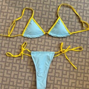 Blue and Yellow Bikini Set